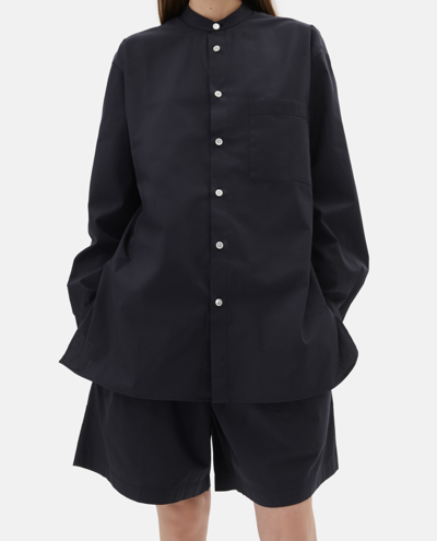 Shop Tekla Poplin Pyjamas Shorts In Black