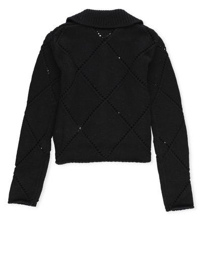 Shop N°21 Wool And Cotton Cardigan In Black