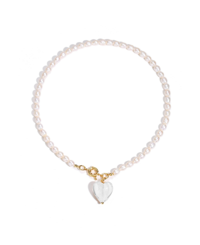 Shop Classicharms Esmee Glaze Heart Pendant Baroque Pearl Necklace In White