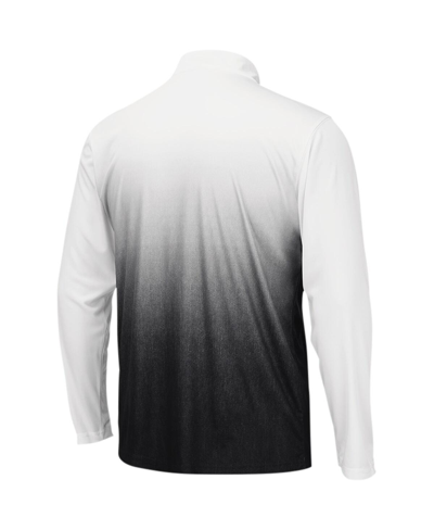 Shop Colosseum Men's  White, Black Kentucky Wildcats Magic Ombre Long Sleeve Quarter-zip Sweatshirt In White,black