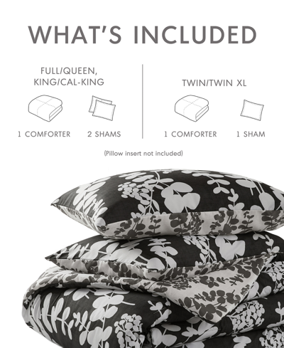 Shop 510 Design Closeout!  Aria Floral Print Reversible 2-pc. Comforter Set, Twin/twin Xl In Black