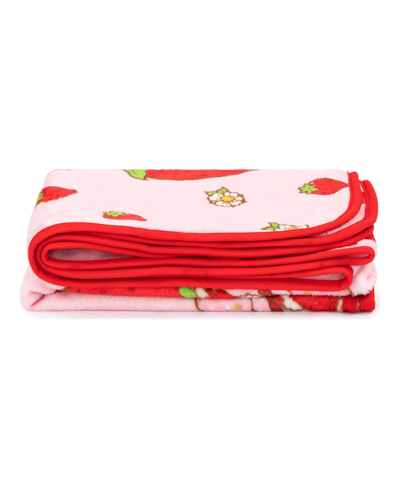 Jay Franco Strawberry Shortcake Strawberries Galore Travel 2 Piece Pillow Throw Set In Pink