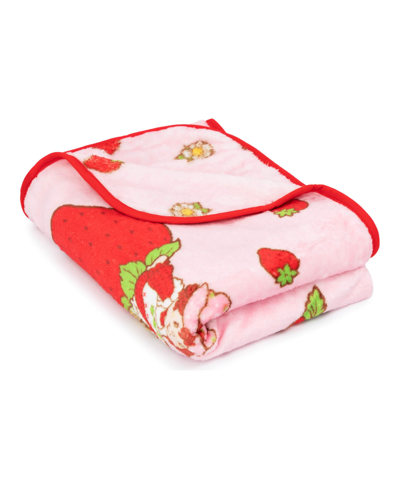 Jay Franco Strawberry Shortcake Strawberries Galore Travel 2 Piece Pillow Throw Set In Pink