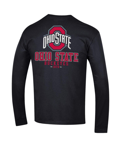 Shop Champion Men's  Black Ohio State Buckeyes Team Stack 3-hit Long Sleeve T-shirt