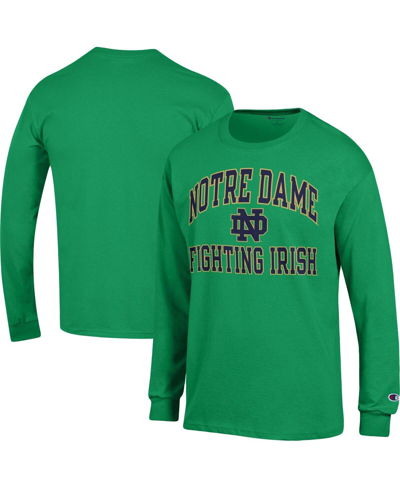 Shop Champion Men's  Green Notre Dame Fighting Irish High Motor Long Sleeve T-shirt