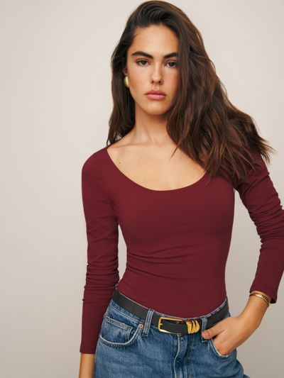Shop Reformation Graham Knit Top In Chianti