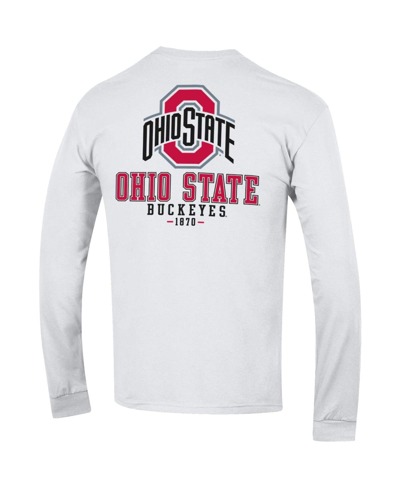 Champion Men's  White Alabama Crimson Tide Team Stack 3-hit Long Sleeve T-shirt In White