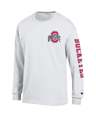 Champion Men's  White Alabama Crimson Tide Team Stack 3-hit Long Sleeve T-shirt In White