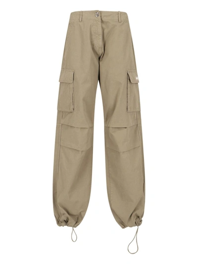 Coperni Cotton Wide-leg Cargo Pants In Beige