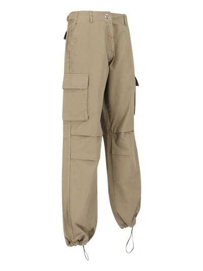 Coperni Cotton Wide-leg Cargo Pants In Beige