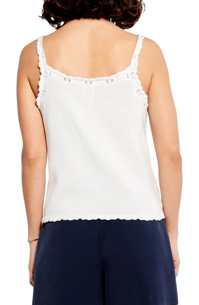 Nic + Zoe Crochet Sweater Tank In Paper White