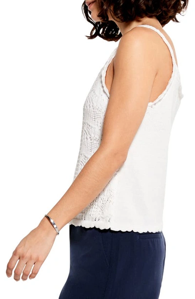 Nic + Zoe Crochet Sweater Tank In Paper White