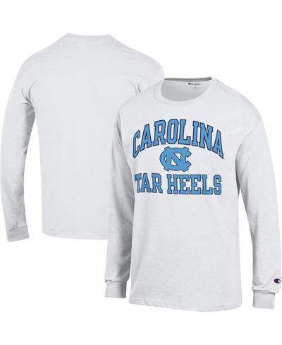 Shop Champion Men's  White North Carolina Tar Heels High Motor Long Sleeve T-shirt