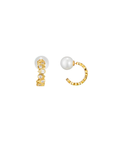 Shop Classicharms Teardrop Zirconia Hoop Earrings In Gold