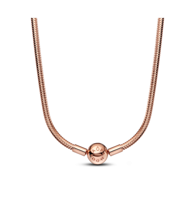 Pandora Moments Snake Chain Necklace In Rose Gold