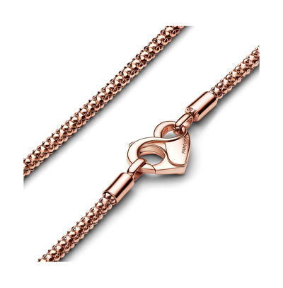 Pandora Moments 14k Gold-plated Studded Chain Necklace In Rose Gold