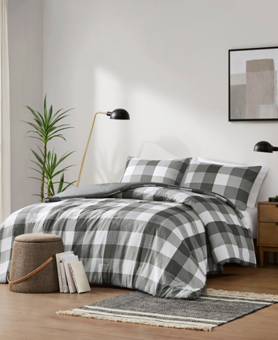 Shop 510 Design Closeout!  Jonah Plaid Check 3-pc. Comforter Set, Full/queen In Charcoal Gray