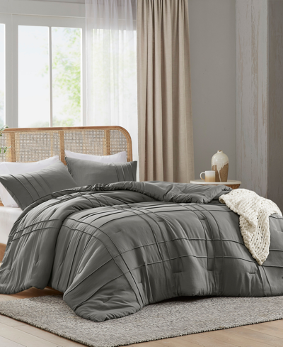510 Design Porter Washed Pleated 3-pc. Comforter Set, King In Gray