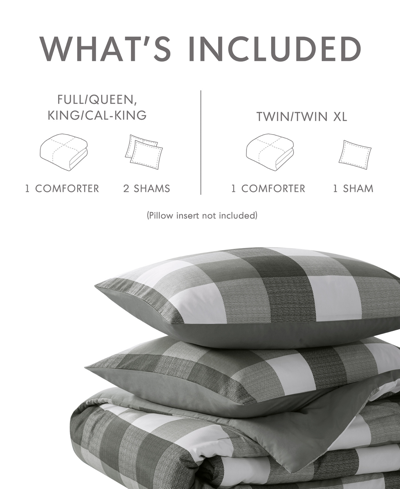 Shop 510 Design Closeout!  Jonah Plaid Check 3-pc. Comforter Set, Full/queen In Charcoal Gray