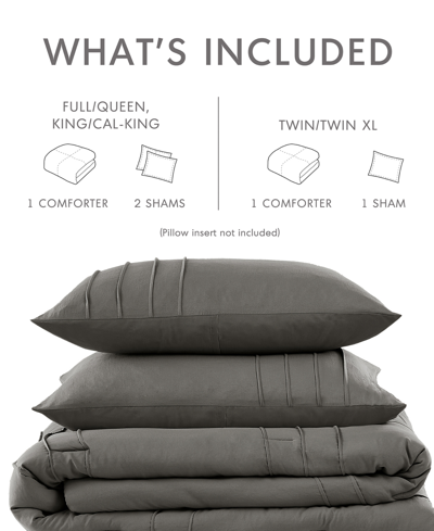 510 Design Porter Washed Pleated 3-pc. Comforter Set, King In Gray