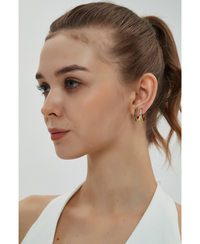 Shop Classicharms Adara Cubic Zirconia Hoop Earrings In White