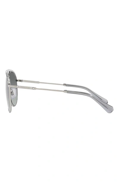 Swarovski Crystal-embellished Pilot-frame Sunglasses In Silver