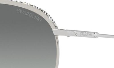Swarovski Crystal-embellished Pilot-frame Sunglasses In Silver