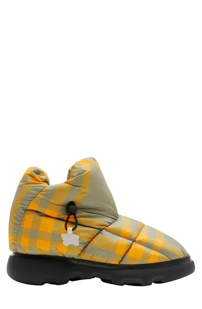 Shop Burberry Chucky Check Puffer Boot In Hunter Ip Check