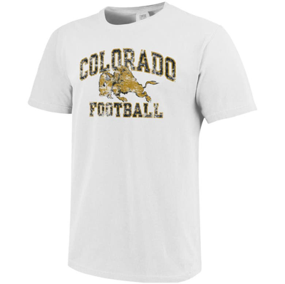 Shop Image One White Colorado Buffaloes Football Arch Over Mascot Comfort Colors T-shirt