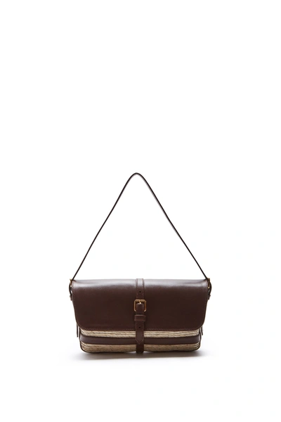 Shop Altuzarra 'watermill' Shoulder Leather Flap In Natural/praline