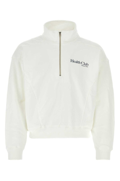 Shop Sporty And Rich Sporty & Rich Logo Printed High Neck Sweatshirt In White