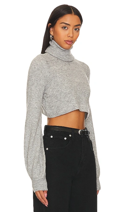 Shop Camila Coelho Cesare Cropped Sweater In Grey