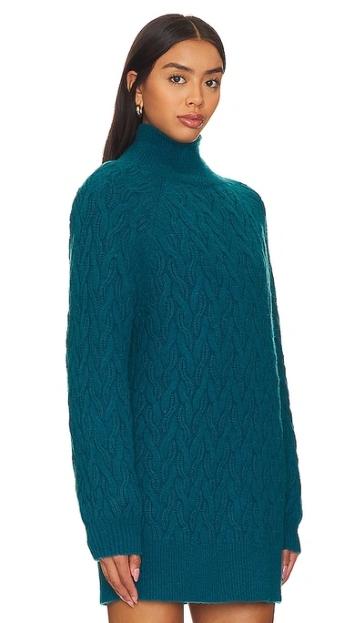 Shop 525 Natasha Cable Oversized Pullover Sweater In Teal
