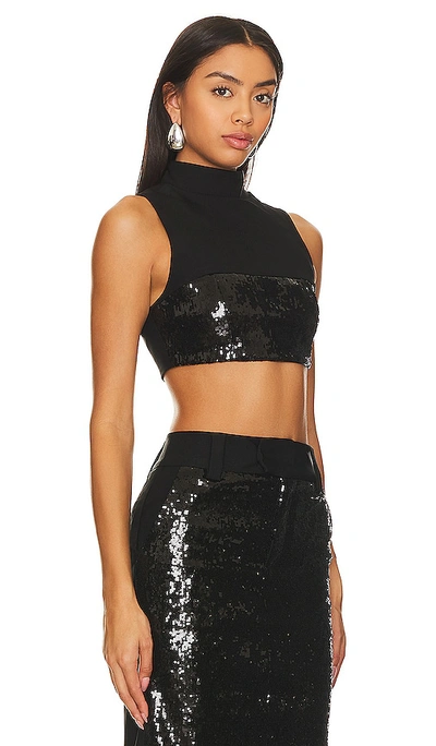 Shop Camila Coelho Venning Sequin Crop Top In Black