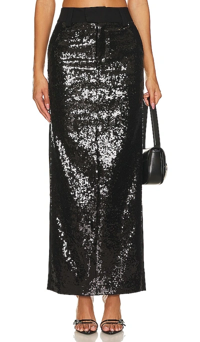 Shop Camila Coelho Venning Sequin Maxi Skirt In Black