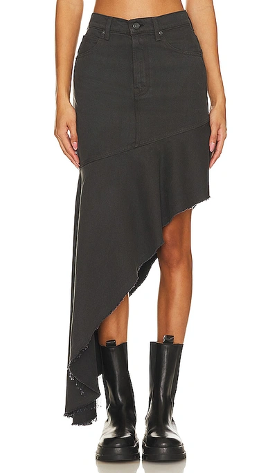 Shop Mother The Crinkle Cut Skirt In Black