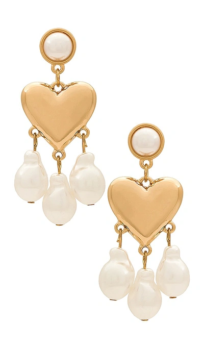 Shop Petit Moments Love Bombed Earrings In Metallic Gold
