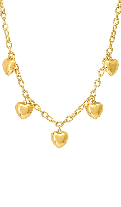 Shop Petit Moments Hearts Necklace In Metallic Gold