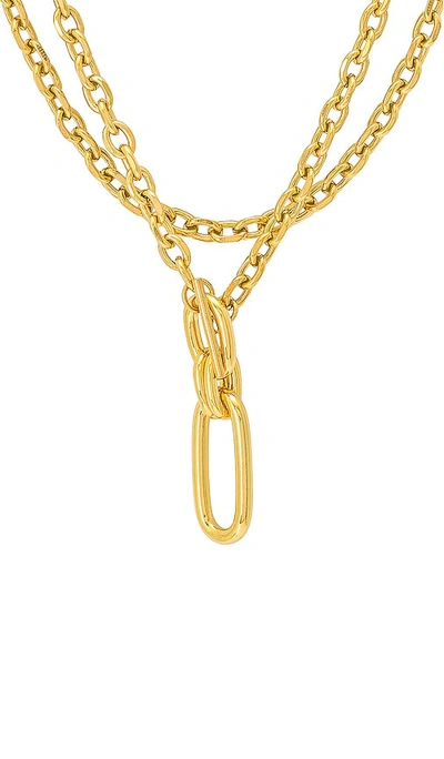 Shop Petit Moments Carabiner Necklace In Metallic Gold