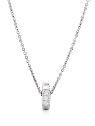 Shop Eéra 18k White Gold Hug Diamond Necklace In Silver