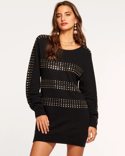 Shop Ramy Brook Celine Embellished Sweater Dress In Black