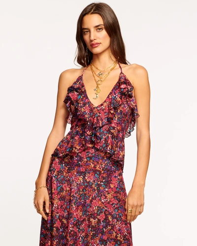 Shop Ramy Brook Everlee Ruffle V-neck Midi Dress In French Floral