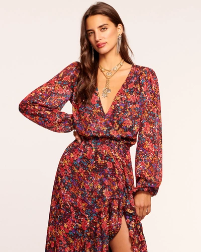 Shop Ramy Brook Fatima Long Sleeve Midi Dress In French Floral