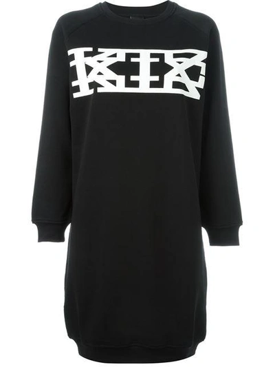 Shop Ktz Logo Print Sweatshirt Dress In Black