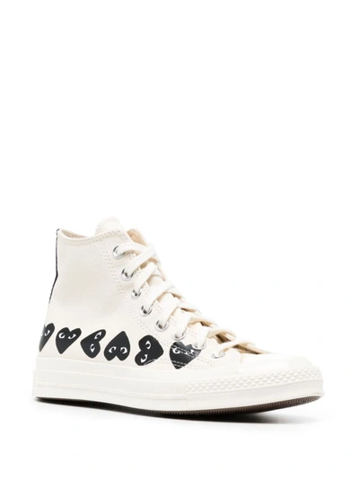 Shop Comme Des Garçons Play X Converse Multi Black Heart Chuck Taylor All Star '70 High Sneakers In Ivory