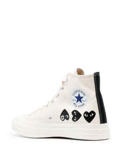 Comme Des Garçons Play X Converse Multi Heart Chuck 70 High Top Trainers In Ivory