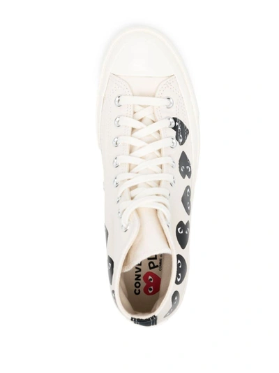 Comme Des Garçons Play X Converse Multi Heart Chuck 70 High Top Trainers In Ivory