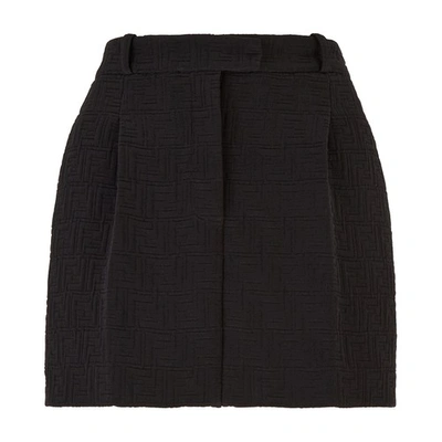 Shop Fendi Straight Mini Skirt In Noir