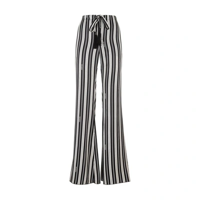 Shop Fendi Straight Silk Trousers In Multicolore