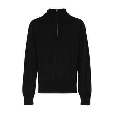 Shop Burberry Zip-neck Sweater In Black